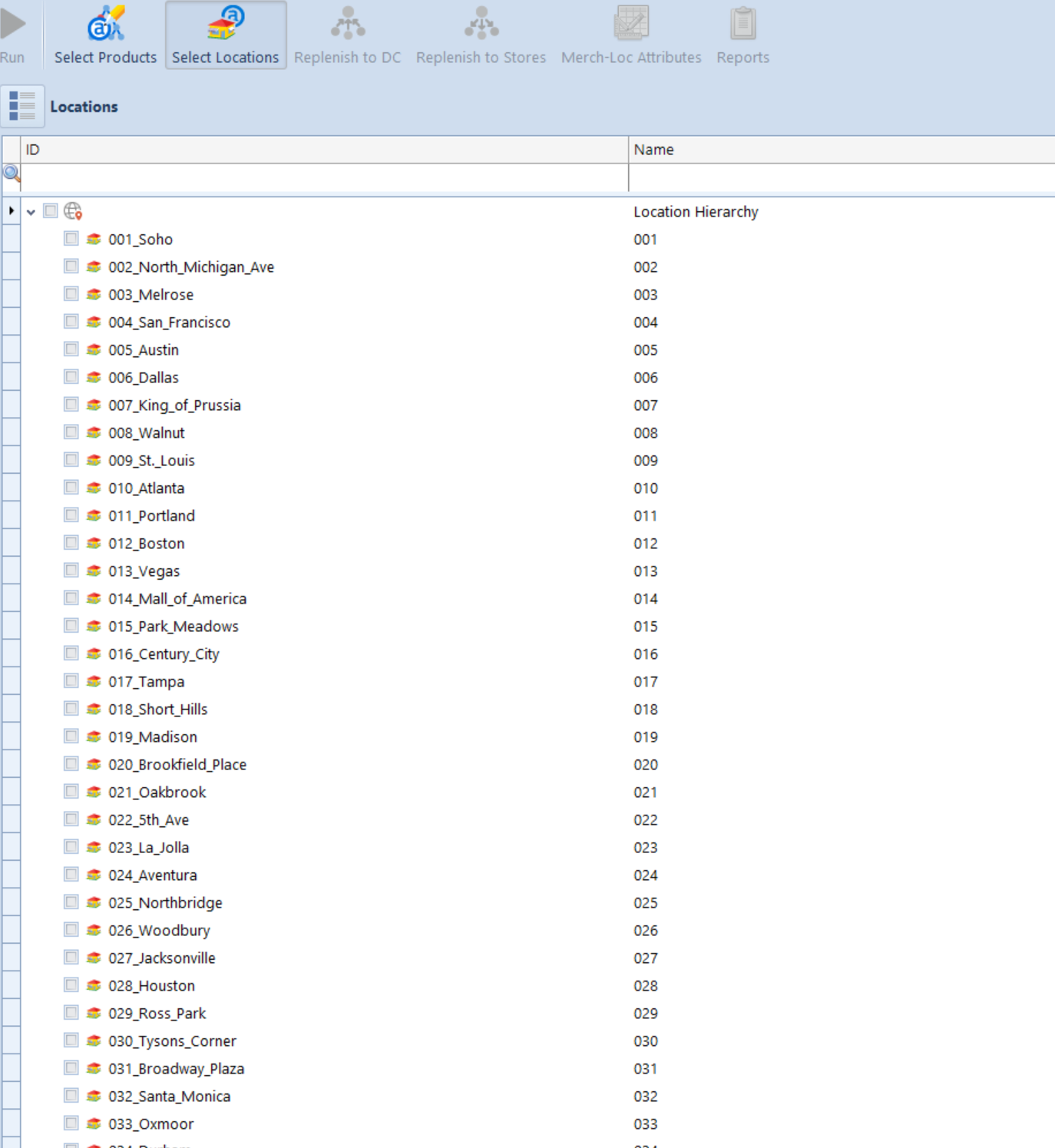 Select Your Locations