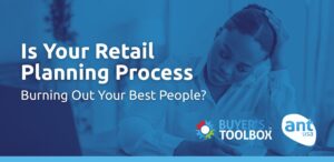 Illustration of a stressed retail manager surrounded by charts, graphs, and data reports, symbolizing the challenges of retail analytics, retail data analytics, and retail predictive analytics in the planning process.